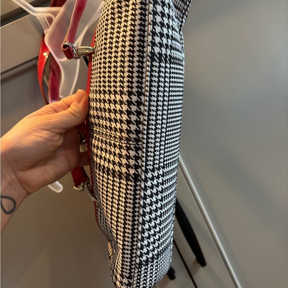 Ralph Lauren Black White Houndstooth Barrel Baguette Shoulder Bag  VINTAGE - Picture 3 of 10